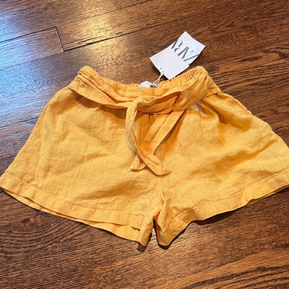 Zara 100% Linen Shorts NWT